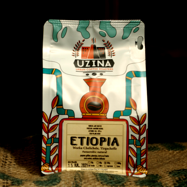 Cafea de specialitate Etiopia Worka Chelichele procesata anaerob natural din regiunea Yirgacheffe proaspat prajita si vanduta de Uzina Coffee